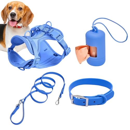 Hundegeschirr-Set: Hundegeschirr, das nicht zieht, multifunktionales Leinenset für mittelgroße Hunde, verstellbares Halsband für Hunde, einfach jeden Tag, modisch Hundegeschirr-Set: Hundegeschirr, das nicht zieht, multifunktionales Leinenset für mittelgroße Hunde, verstellbares Halsband für Hunde, einfach jeden Tag, modisch von Vibhgtf
