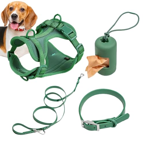 Hundegeschirr-Set: Hundegeschirr, das nicht zieht, multifunktionales Leinenset für mittelgroße Hunde, verstellbares Halsband für Hunde, einfach jeden Tag, modisch Hundegeschirr-Set: Hundegeschirr, das nicht zieht, multifunktionales Leinenset für mittelgroße Hunde, verstellbares Halsband für Hunde, einfach jeden Tag, modisch von Vibhgtf
