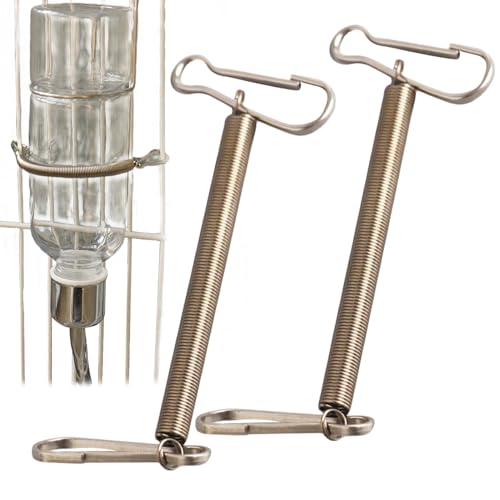 Kabelhalter für Wasserflaschen, Wasserflaschenhalter für Tierkäfig, Wasserspender für Hamsterkäfig, Alloy Spring, 2 Schnallen für Getränkeflaschen, Acces von Vibhgtf