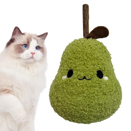Katzen-Kauspielzeug für aggressive Kauer, Plüsch-Katzenspielzeug,Kauspielzeug für zahnende Kätzchen im Cartoon-Birnen-Design - Bissfestes Kauspielzeug für Kätzchen für den Innenbereich, interaktiv für Katzen-Kauspielzeug für aggressive Kauer, Plüsch-Katzenspielzeug,Kauspielzeug für zahnende Kätzchen im Cartoon-Birnen-Design - Bissfestes Kauspielzeug für Kätzchen für den Innenbereich, interaktiv für von Vibhgtf