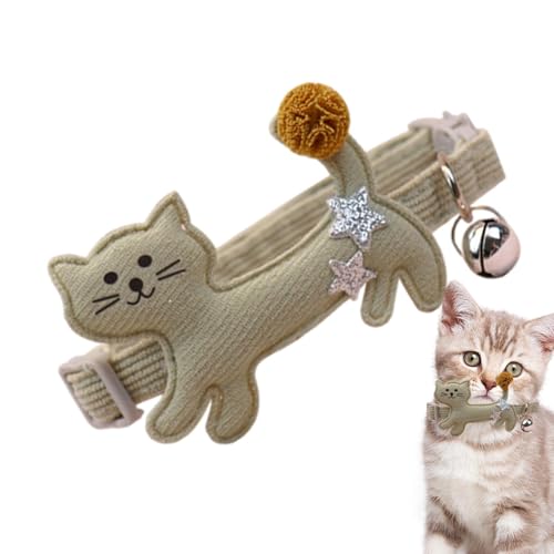 Katzenhalsband, Katzenhalsband mit Glocken, separates Katzenhalsband mit Glocken, niedliches verstellbares Haustierzubehör, bequeme und modische Kleidung für Katzen, Welpen und Kaninchen von Vibhgtf