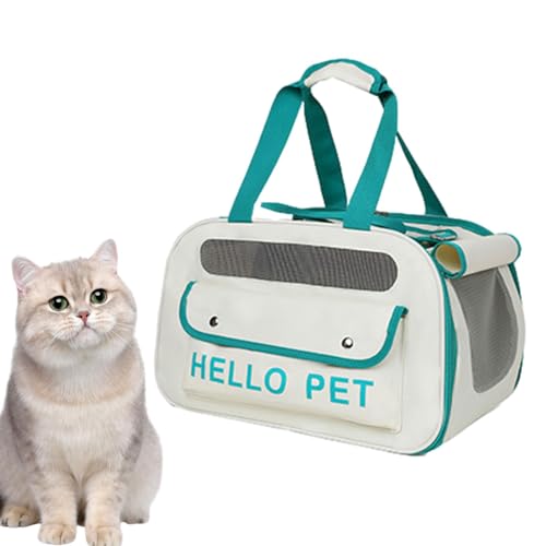 Transportbox für kleine Hunde - Hundetransportboxen für kleine Hunde, zusammenklappbare, atmungsaktive Reisetasche | Tiertransportbox mit abnehmbarem Schultergurt, Tiertasche für kleine, mittelgroße von Vibhgtf