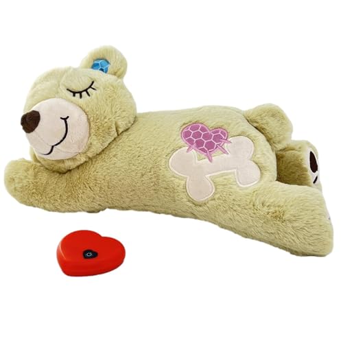 Vibhgtf Heart Beat Hundespielzeug für Welpen, komfortables Spielzeug mit Batterien zum Entspannen, beruhigendes Spielzeug für Hunde mit Teddybär, zum Spielen, zum Erkunden des Schlafes Vibhgtf Heart Beat Hundespielzeug für Welpen, komfortables Spielzeug mit Batterien zum Entspannen, beruhigendes Spielzeug für Hunde mit Teddybär, zum Spielen, zum Erkunden des Schlafes von Vibhgtf