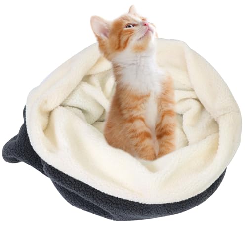 Vibhgtf Schlafsack für kleine Hunde und Katzen, Katzenhöhle mit Kuschelbereich für Haustiere, Kuschelhöhle aus Fleece, warm für den Winter für Katzen Vibhgtf Schlafsack für kleine Hunde und Katzen, Katzenhöhle mit Kuschelbereich für Haustiere, Kuschelhöhle aus Fleece, warm für den Winter für Katzen von Vibhgtf