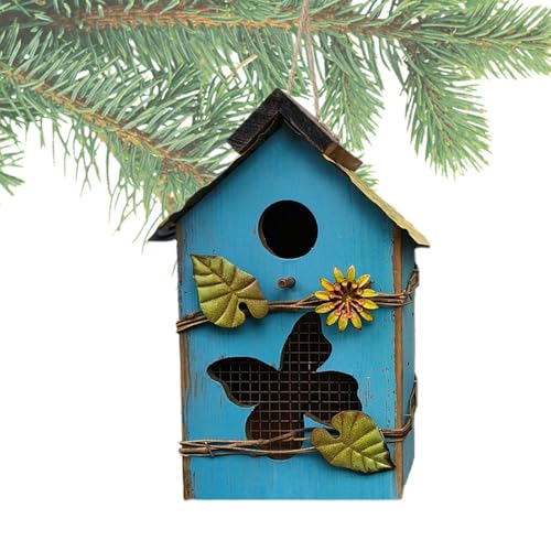 Vogelhäuser aus Holz - Vogelhäuser für den Außenbereich - Schöne hängende Vogelhäuser aus Holz für den Außenbereich, eleganter Vogelkäfig, Multifu schützende Dekoration von Vibhgtf