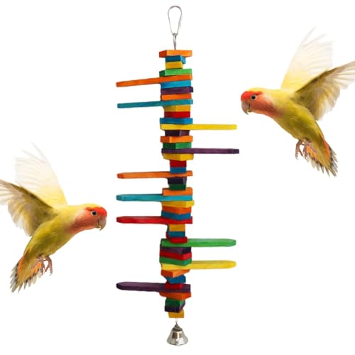 Vogelspielzeug für Sittiche,Vogelkauspielzeug - Vogel-Kaustäbchen-Spielzeug mit bunten Holzblöcken,Kauspielzeug für Papageienkäfige aus für Graupapageien, kleine Sittiche, Nymphensittiche Vogelspielzeug für Sittiche,Vogelkauspielzeug - Vogel-Kaustäbchen-Spielzeug mit bunten Holzblöcken,Kauspielzeug für Papageienkäfige aus für Graupapageien, kleine Sittiche, Nymphensittiche von Vibhgtf