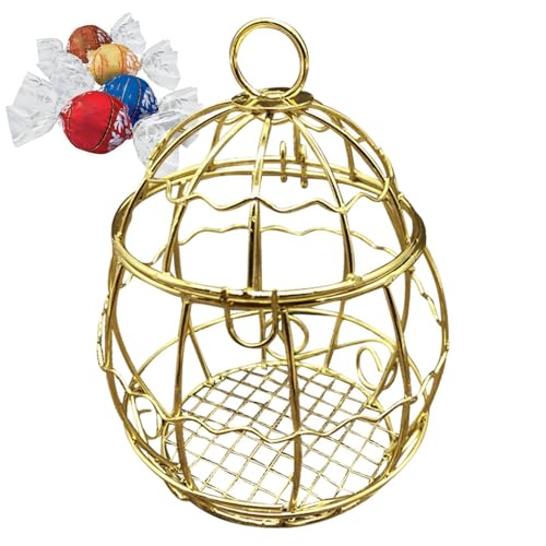 Weihnachtsparty-Boxen | Hochzeits-Vogelkäfig-Süßigkeitenbox,Tragbare und Elegante Metalldraht-Vogelkäfig-Süßigkeitsbox in Form eines Hochzeits-Vogelkäfigs für Tisch, Bar, Fotokabine von Vibhgtf