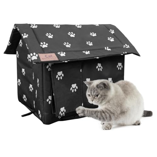 Winterhaus für Katzen im Freien: wasserdichtes und winddichtes Haustierhaus für Katzen, warmes Katzenbett, wetterfest, mit Türvorhang Winterhaus für Katzen im Freien: wasserdichtes und winddichtes Haustierhaus für Katzen, warmes Katzenbett, wetterfest, mit Türvorhang von Vibhgtf