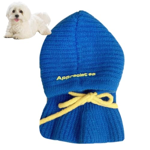 Winterhut für Hunde – niedlicher Hut mit Kragen für Hunde | niedliche Hüte mit Halsband aus Netz, lustiger Hut für Haustiere, gehäkelt, warm von Vibhgtf