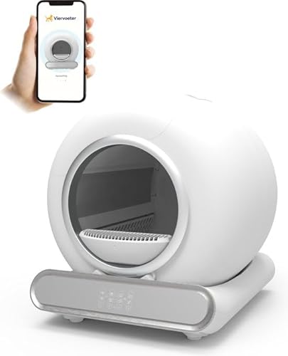 Viervoeter™ Automatische selbstreinigende Katzentoilette – 65 l mit App-Steuerung – Ionisierender Luftfilter – Inklusive Katzenstreumatte und 3 Beutelrollen – Geeignet für große Katzen bis zu 8 kg Viervoeter™ Automatische selbstreinigende Katzentoilette – 65 l mit App-Steuerung – Ionisierender Luftfilter – Inklusive Katzenstreumatte und 3 Beutelrollen – Geeignet für große Katzen bis zu 8 kg von Viervoeter