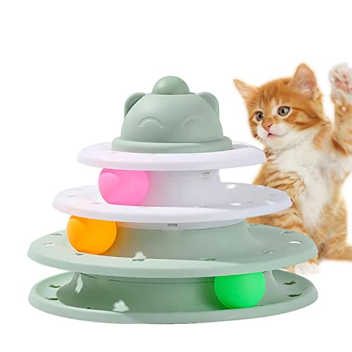 Katzenstrecke – interaktives Katzenspielzeug mit 3 Ebenen | Tower Cat Ball Toy mit bunten Bällen zur Förderung der Verfolgung und der Instinktübung Katzenstrecke – interaktives Katzenspielzeug mit 3 Ebenen | Tower Cat Ball Toy mit bunten Bällen zur Förderung der Verfolgung und der Instinktübung von Vigcebit