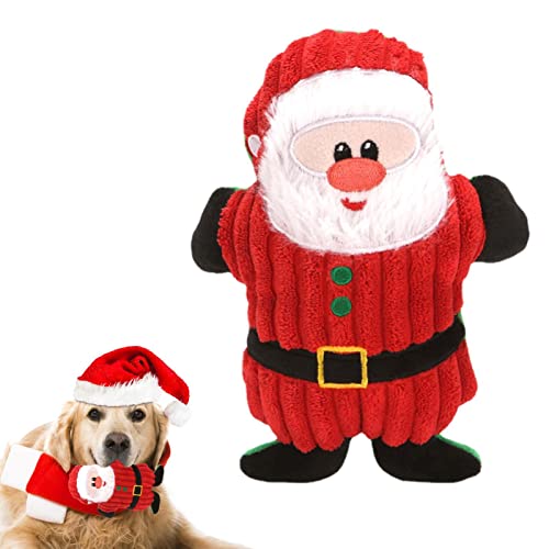 Vigcebit Hund Weihnachten quietschendes Plüschtier,Gefülltes Plüsch-Kauspielzeug mit Quietschern - Kauspielzeug für Hunde, Plüschkauer für Wohnzimmer, Terrasse von Vigcebit