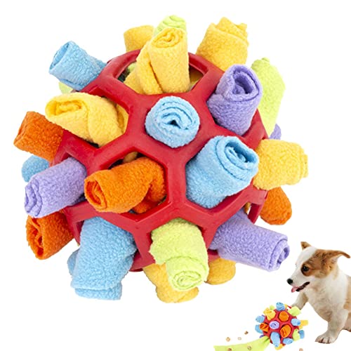 Vigcebit Hunde Schnüffelball Spielzeug, Interaktives Hunde Puzzle Spielzeug Fördert Die Natürlichen Futterfähigkeiten, IQ Training Plüsch Hundespielzeug, Langsames Feeder Training von Vigcebit