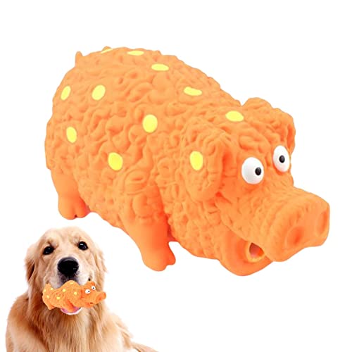 Vigcebit Quietschendes Schwein Hundespielzeug,Grunting Pig Hundespielzeug, das grunzt für kleine mittelgroße Hunde | Dauerhaftes Gummi-Schwein-Quietscher-Hundewelpen-Kauspielzeug, interaktives von Vigcebit
