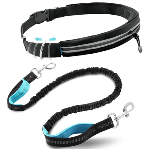 Vihir Joggingleine Hunde Mit Gürteltasche Für Mittel Große Hund, Blau Laufgürtel Hundeleine Mit Bauchgurt, Freihandleine Mit Tasche Zum Laufen Wandern Joggen,Leine Hund Mit Doppelgriff Gürteltasche Vihir Joggingleine Hunde Mit Gürteltasche Für Mittel Große Hund, Blau Laufgürtel Hundeleine Mit Bauchgurt, Freihandleine Mit Tasche Zum Laufen Wandern Joggen,Leine Hund Mit Doppelgriff Gürteltasche von Vihir