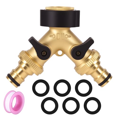 Viitech 2 Wege Verteiler Wasser 3/4 Zoll, Y Wasseranschluss Kupfer Wasserverteiler 2fach, Einstellbarer Wasserdurchfluss Wasserhahn Verteiler für Haus Garten Geräte Bewässerungs Viitech 2 Wege Verteiler Wasser 3/4 Zoll, Y Wasseranschluss Kupfer Wasserverteiler 2fach, Einstellbarer Wasserdurchfluss Wasserhahn Verteiler für Haus Garten Geräte Bewässerungs von Viitech