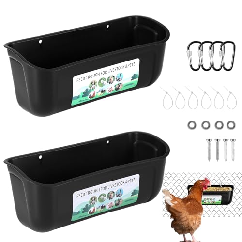 Viitech 2 x Hühner-Wasser-Futterspender zum Aufhängen, für Hühner, Ziegen-Futterspender, Futtertrog, Geflügel, Bewässerungseimer mit Clips für Vieh, Ziegenfutterstation Viitech 2 x Hühner-Wasser-Futterspender zum Aufhängen, für Hühner, Ziegen-Futterspender, Futtertrog, Geflügel, Bewässerungseimer mit Clips für Vieh, Ziegenfutterstation von Viitech