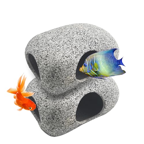 Vikrami lighting Aquarium-Höhlenfelsen, Aquarium-Dekoration, Versteckfelsen für Wasserhaustiere zum Züchten, Spielen und Ausruhen, Aquarium-Versteck für Garnelen, Buntbarsche, Betta-Fische (2 Löcher) Vikrami lighting Aquarium-Höhlenfelsen, Aquarium-Dekoration, Versteckfelsen für Wasserhaustiere zum Züchten, Spielen und Ausruhen, Aquarium-Versteck für Garnelen, Buntbarsche, Betta-Fische (2 Löcher) von Vikrami lighting