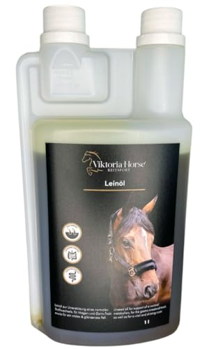 Leinöl 1 Liter BZW. 5 Liter Kanister für Pferde, 100% kaltgepresst mit Omega 3 Fettsäuren Verdauungsfördernd, glänzendes Fell, naturbelassene Qualität (1 Liter) von Viktoria Horse