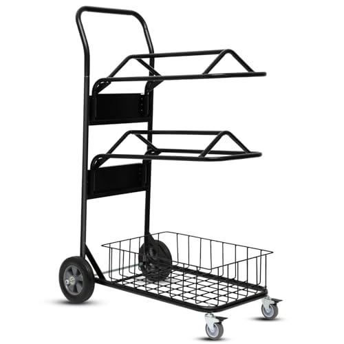 Vikua Robuster Sattelständer mit zwei Ebenen, Rollsattelwagen mit Korb, ideal zum Aufbewahren, Transportieren, Organisieren und Umziehen von Zubehör – abnehmbar Vikua Robuster Sattelständer mit zwei Ebenen, Rollsattelwagen mit Korb, ideal zum Aufbewahren, Transportieren, Organisieren und Umziehen von Zubehör – abnehmbar von Vikua