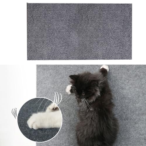 Vilemoon Kratzmatte für Katzen, groß, zuschneidbar, selbstklebend, für Kratzbaum, Regale, Stufen, Wand, Couch, Möbelschutz (Grau, 40 x 100 cm) von Vilemoon