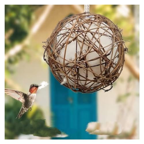Handgefertigte Materialien for Vogelhäuschen und Vogelhäuschen, 2024 Spring Bird Nistball-Material for Wildvögel, Kolibri-Häuser for Nisten im Freien (Color : 1pcs, Size : 10cm) von Vimlo