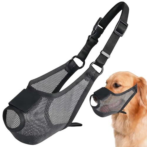 Maulkorb Mittlere Hunde, Verstellbare Schlaufe Maulkorb Hund, Fressschutz Hund Atmungsaktiv, Verstellbarer Hundemaulkorb Mit Verstellbaren Trägern Erhindert Das Beißen Bellen (Schwarz) von Vimmvid