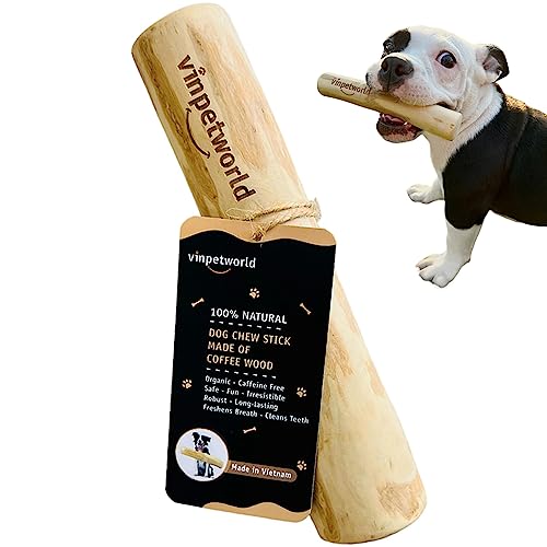 VINPETWORLD Hunde-Kauspielzeug aus Kaffeeholz, 100 % natürlich aus Vietnamwald (R), sicheres und langlebiges echtes Kaffeeholz, eine erstaunliche Wahl für Ihren fröhlichen Vierbeiner, Größe L von Vin Pet World