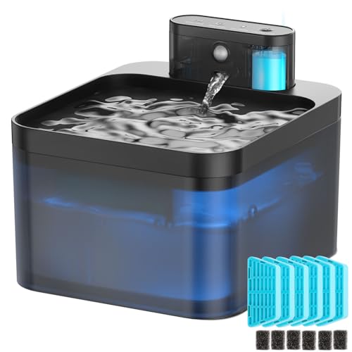 Katzenbrunnen Kabellos, VinDox 2.2L Trinkbrunnen für Katze Kabellos mit Bewegungsmelder, Batteriebetrieben Katzentrinkbrunnen, 2600mAh, Leise Wasserpumpe, 6 Ersatzfilter+ 6 Filterschwämme, Schwarz Katzenbrunnen Kabellos, VinDox 2.2L Trinkbrunnen für Katze Kabellos mit Bewegungsmelder, Batteriebetrieben Katzentrinkbrunnen, 2600mAh, Leise Wasserpumpe, 6 Ersatzfilter+ 6 Filterschwämme, Schwarz von VinDox