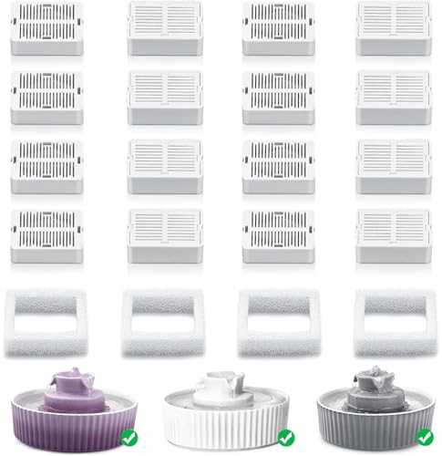 OrdasPet Katzenbrunnen Filter, 20 Packs Ersatzfilter für 2.1L Keramik Trinkbrunnen für Katzen, Baumwolle Aktivkohle Filter und Schaumstofffilter, Austausch alle 2 Wochen von VinDox