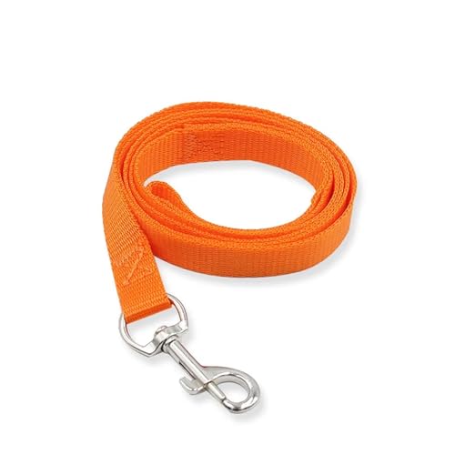 120 x 1,5 cm Nylon-Hundeleine für kleine, mittelgroße und große Hunde, Outdoor, Laufen, Spazierengehen, Training, sicheres Haustierband, Halsband, Geschirr (Farbe: Orange) von VinerY