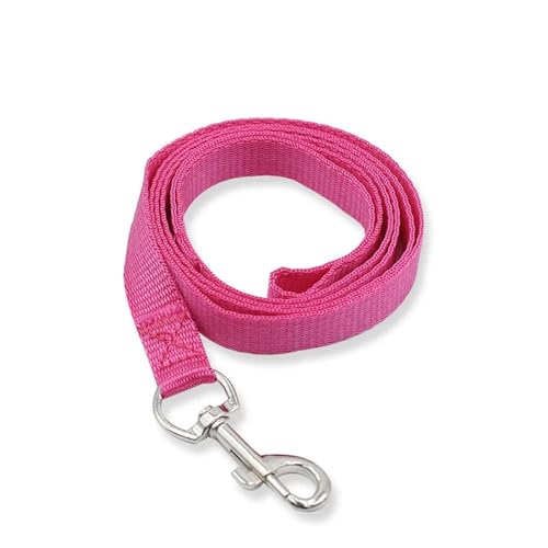 120 x 1,5 cm Nylon-Hundeleine für kleine, mittelgroße und große Hunde, Outdoor, Laufen, Spazierengehen, Training, sicheres Haustierband, Halsband, Geschirr (Farbe: Rose) von VinerY