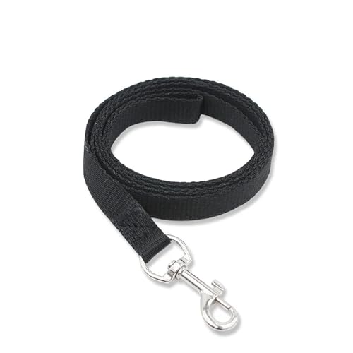 120 x 1,5 cm Nylon-Hundeleine für kleine, mittelgroße und große Hunde, Outdoor, Laufen, Spazierengehen, Training, sicheres Haustierband, Halsband, Geschirr (Farbe: Schwarz) von VinerY