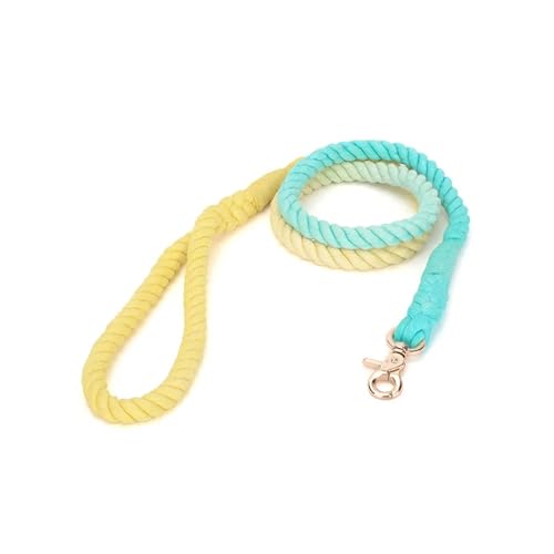 Handgewebtes Halsband für Haustiere, mit Farbverlauf, für den Außenbereich, aus Seil, runde Baumwoll-Leine, Haustierprodukte (Farbe: Leine A-2, Größe: M) von VinerY