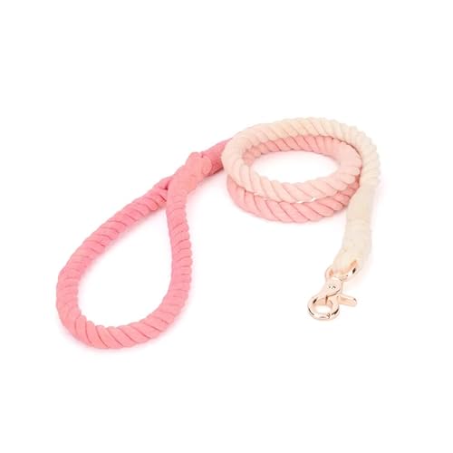 Handgewebtes Halsband für Haustiere, mit Farbverlauf, für den Außenbereich, aus Seil, runde Baumwoll-Leine, Haustierprodukte (Farbe: Leine A-5, Größe: M) von VinerY