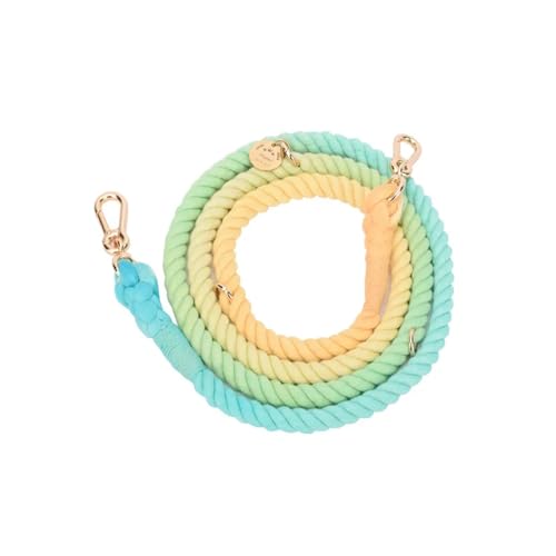 Handgewebtes Halsband für Haustiere, mit Farbverlauf, für den Außenbereich, aus Seil, runde Baumwoll-Leine, Haustierprodukte (Farbe: Leine B-2, Größe: S) von VinerY