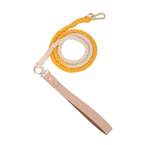 Handgewebtes Halsband für Haustiere, mit Farbverlauf, für den Außenbereich, aus Seil, runde Baumwoll-Leine, Haustierprodukte (Farbe: Leine C-1, Größe: L) von VinerY