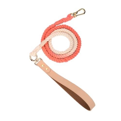 Handgewebtes Halsband für Haustiere, mit Farbverlauf, für den Außenbereich, aus Seil, runde Baumwoll-Leine, Haustierprodukte (Farbe: Leine C-3, Größe: S) von VinerY