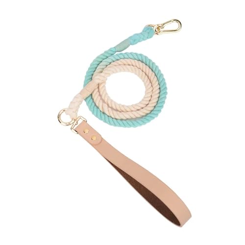Handgewebtes Halsband für Haustiere, mit Farbverlauf, für den Außenbereich, aus Seil, runde Baumwoll-Leine, Haustierprodukte (Farbe: Leine C-4, Größe: L) von VinerY
