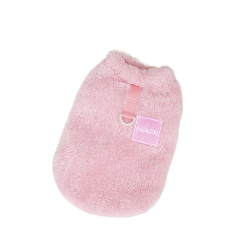 Haustier Herbst und Winter Fleece Kleidung Hund Katze Warmer Mantel Einfarbiges Fleece-Sweatshirt für kleine, mittelgroße Hunde Teddy Bichon Pullover (Farbe: Rosa-01, Größe: S) von VinerY