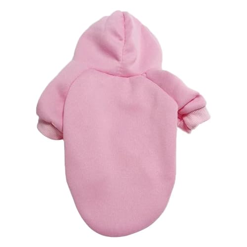 Hunde-Kapuzenpullover für kleine und größere Hunde, weiche, warme Haustierkleidung, Chihuahua, Bulldogge, Kostüm, Mantel, klassisches Haustier-Outfit-Zubehör (Farbe: 4-rosa, Größe: L) von VinerY