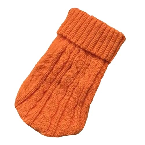 Hunde-Winterkleidung, gestrickte Haustierkleidung für kleine, mittelgroße Hunde, Chihuahua, Welpen, Haustierpullover, Yorkshire, reiner Hundepullover (Farbe: Orange, Größe: 3XL (16) 6-9 kg von VinerY