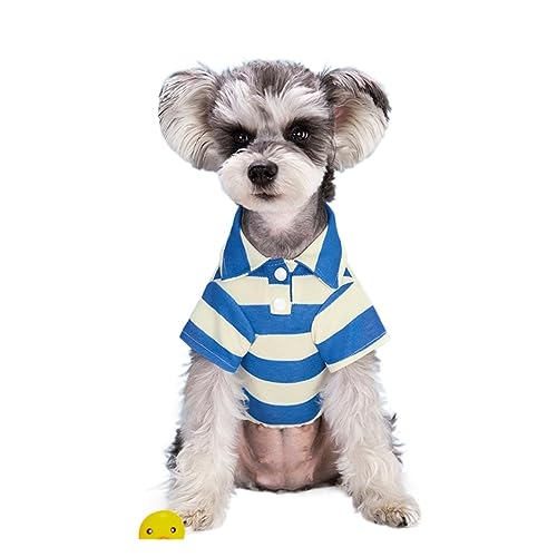Hundekleidung, 1 x Haustier-Poloshirt, Sommer-Hundekleidung, Freizeitkleidung für kleine, große Hunde, Katzen, T-Shirt, Chihuahua, Mops, Kostüme (Farbe: Blau, Größe: L) von VinerY