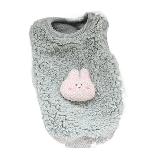 Hundekleidung, Cartoon, niedlich, ärmellos, Haustier-Winterkleidung, niedlich mit Tiermuster, verdickte, warme Weste für Kätzchen, Welpen, Kleidung (Farbe: Dunkelgrün, Größe: XXS von VinerY