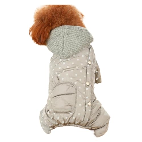 Hundekleidung, Winter-Hundekleidung, niedliche Punkte, Haustierkleidung, warmer Hunde-Overall, Mantel, Jacke, Pudel, Bichon, Zwergschnauzer, Hundekostüm, Bekleidung (Farbe: B, Größe: XL) von VinerY