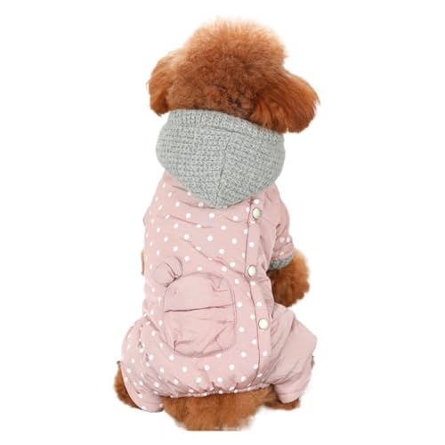 Hundekleidung, Winter-Hundekleidung, niedliche Punkte, Haustierkleidung, warmer Hunde-Overall, Mantel, Jacke, Pudel, Bichon, Zwergspitzschnauzer, Hundekostüm, Bekleidung (Farbe: A, Größe: S) von VinerY