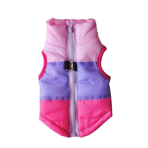 Hundekleidung, warme Haustierkleidung für kleine Hunde, Jacke, Welpen, Winterkleidung für Hunde, Kostüm, Weste, Hundejacke, Chihuahua (Farbe: 3 Farben, Fuchsia, Größe: XS) von VinerY