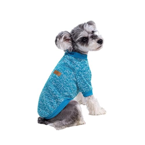 Hundekleidung, warme Winter-Hundekleidung für kleine Hunde, französische Bulldogge, Sweatshirt, Welpen, Katzen, Weste, Mops, Mantel, klassischer Haustierpullover, Bekleidungsoutfit (Farbe: Hellblau, von VinerY