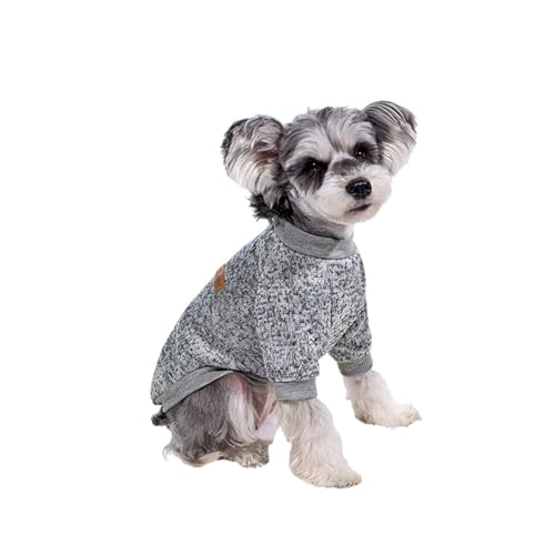 Hundekleidung, warme Winter-Hundekleidung für kleine Hunde, französische Bulldogge, Sweatshirt, Welpen, Katzen, Weste, Mops, Mantel, klassischer Haustierpullover, Bekleidungsoutfit (Farbe: Grau, von VinerY
