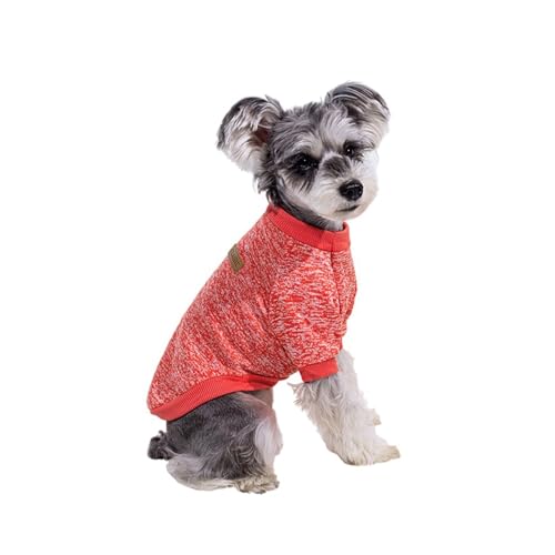 Hundekleidung, warme Winter-Hundekleidung für kleine Hunde, französische Bulldogge, Sweatshirt, Welpen, Katzen, Weste, Mops, Mantel, klassischer Haustierpullover, Bekleidungsoutfit (Farbe: Rot, Größe: von VinerY